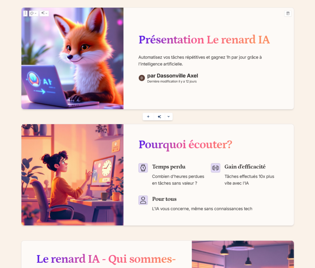 présentation Gamma IA